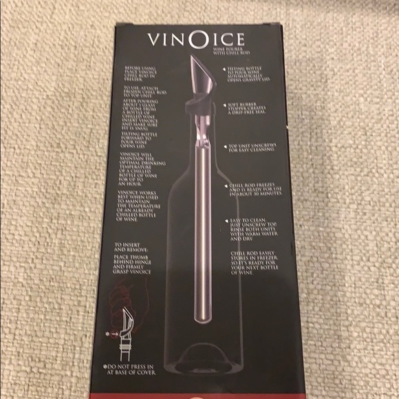 Vinoce Wine Pourer w Gravity Lid & Chill Rod - Picture 2 of 4